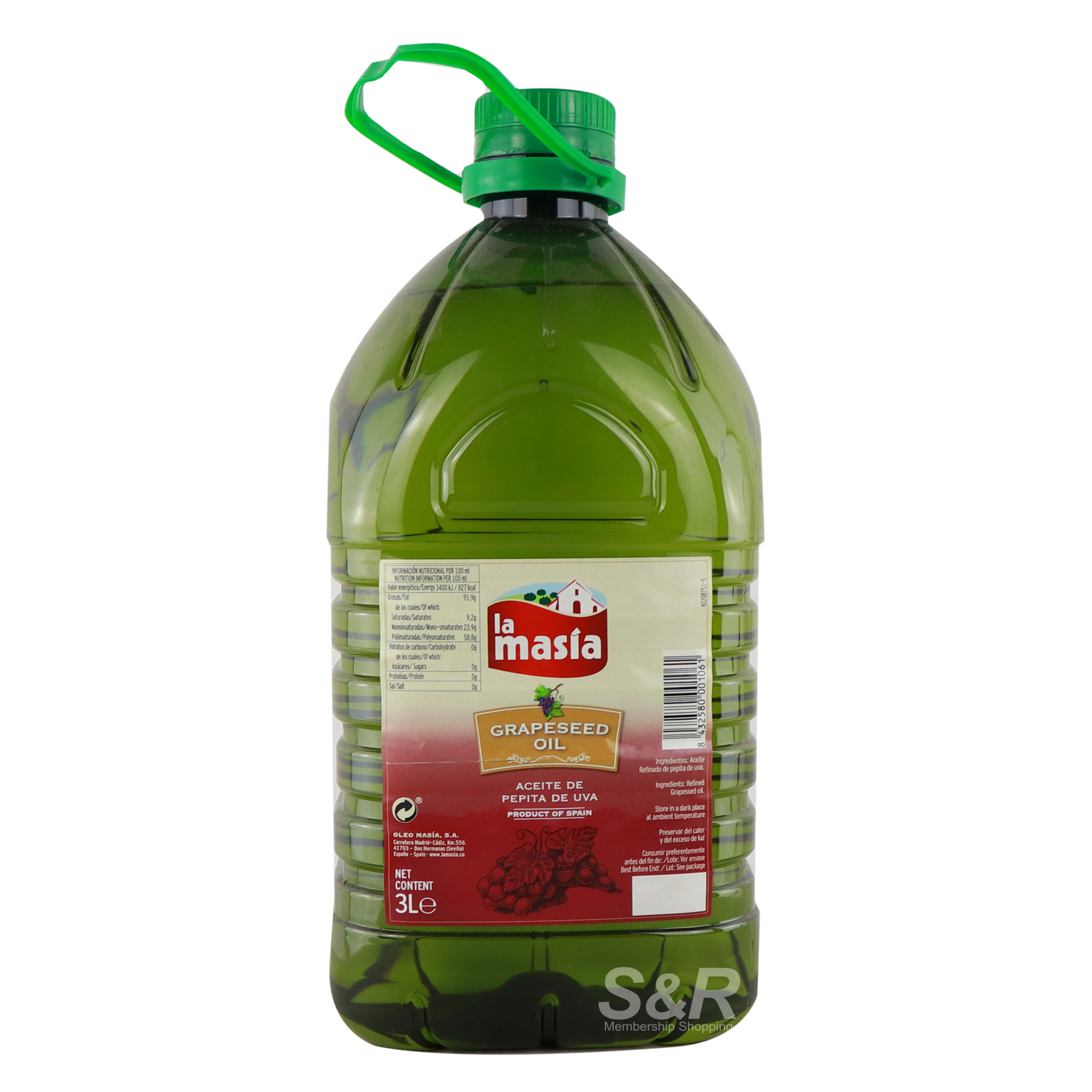 La Masia Grapeseed Oil 3L La Masia Grapeseed Oil 3L